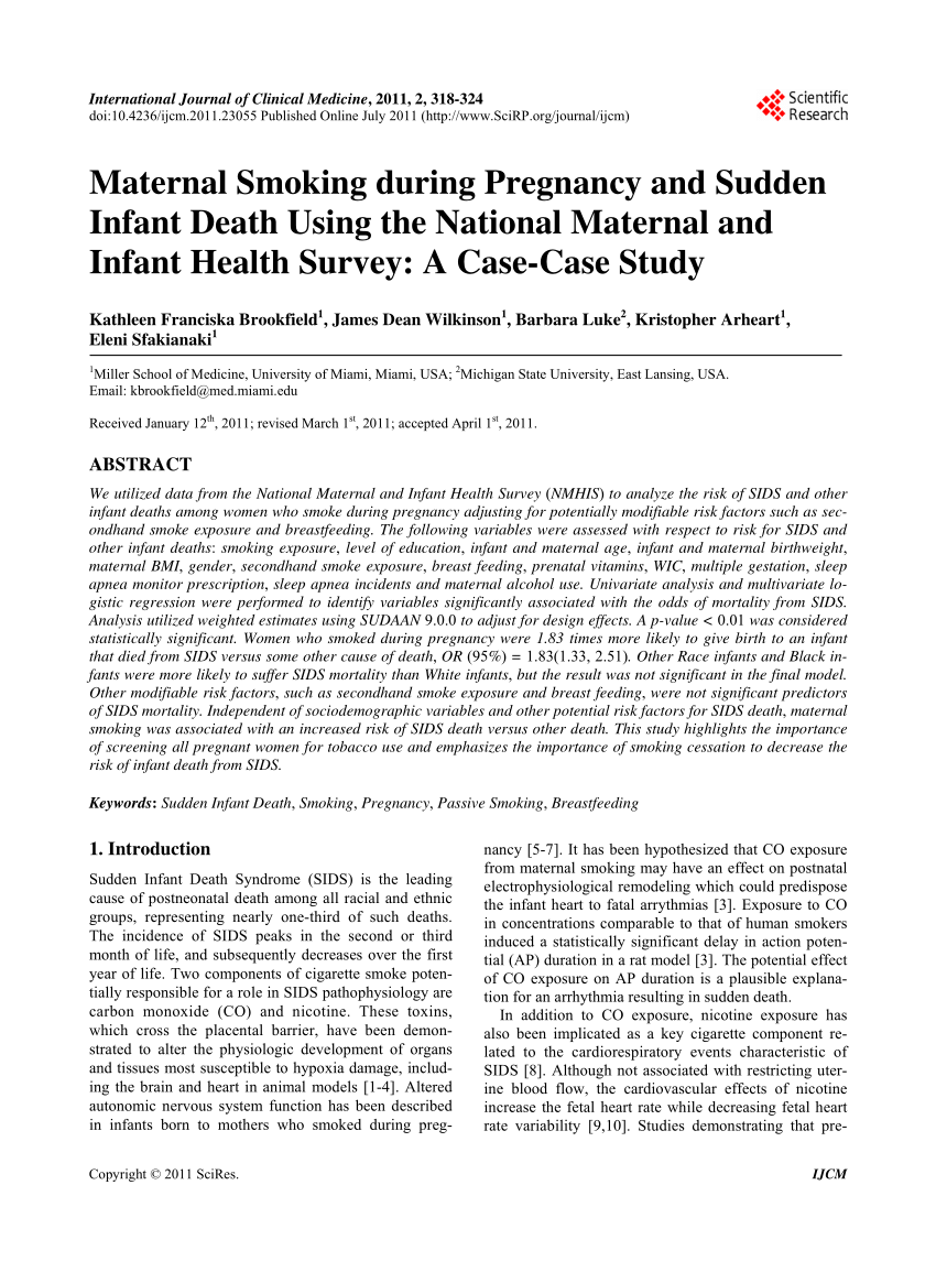 research articles on maternal smoking