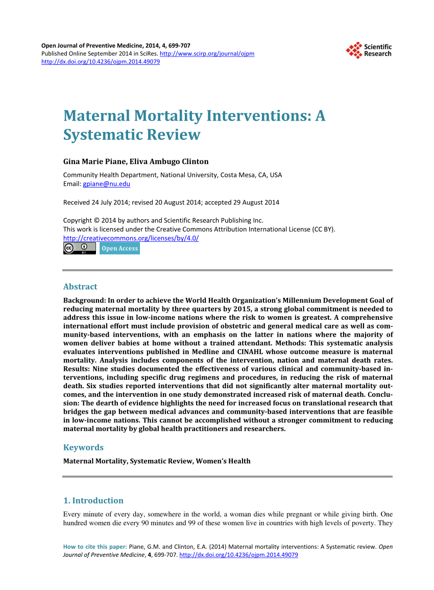 literature review on maternal mortality