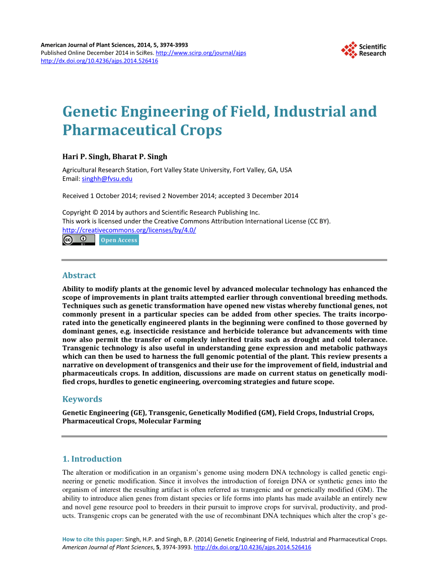 research paper about genetic engineering