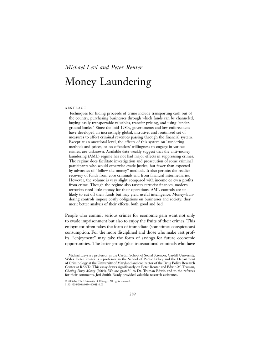 write essay on money laundering