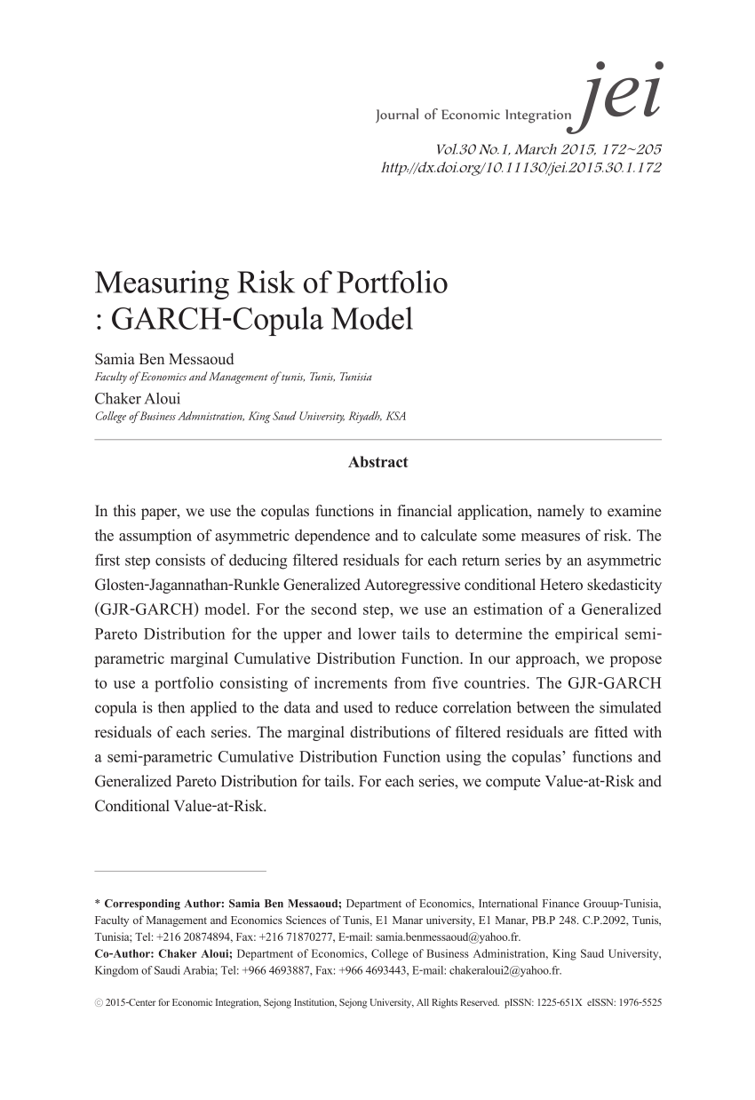 garch model research paper