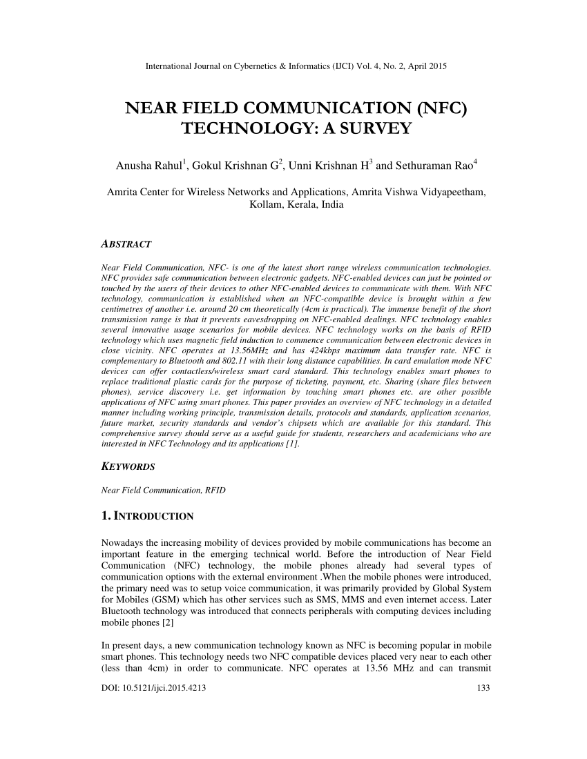 research paper on nfc technology