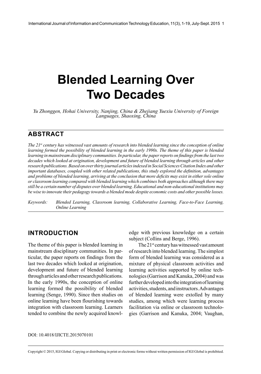 research paper about blended learning