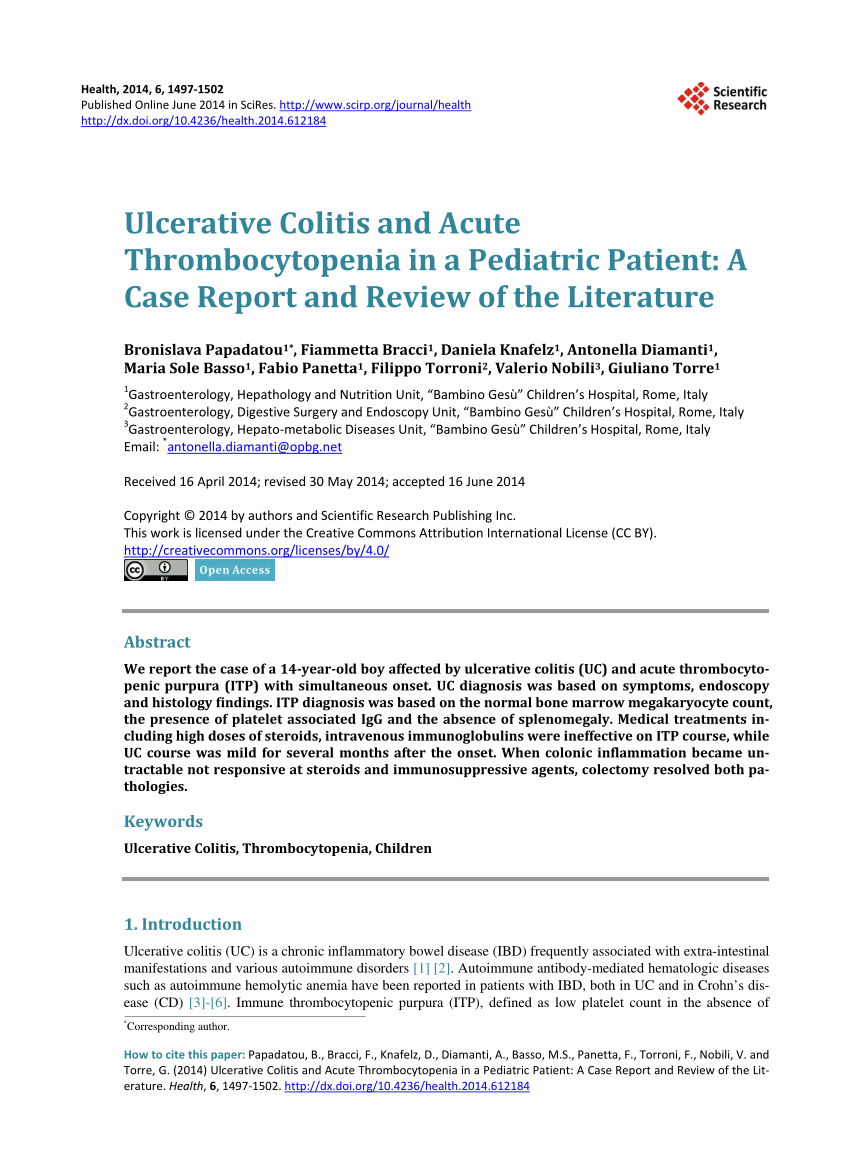 review of literature ulcerative colitis