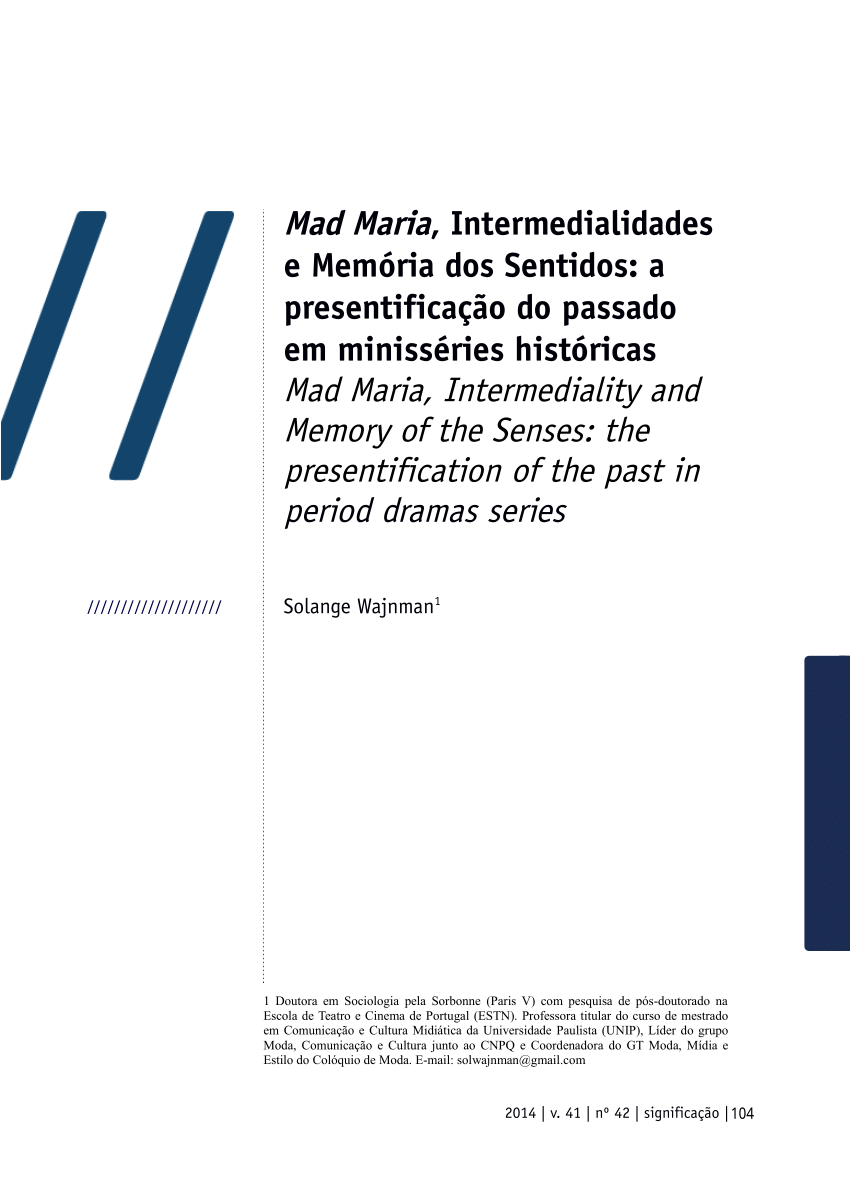 PDF) O processo de produção de minisséries históricas: o passado
