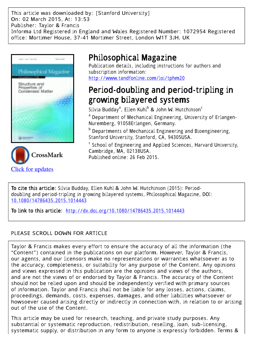 (PDF) Period-doubling and period-tripling in growing bilayered systems