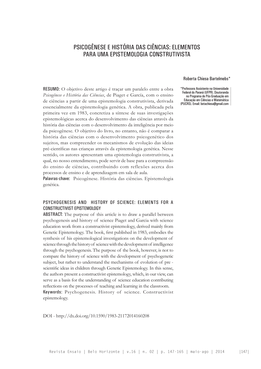 Nascimento e Desevolvimento Da Psicologia Cientifica, PDF, Epistemologia