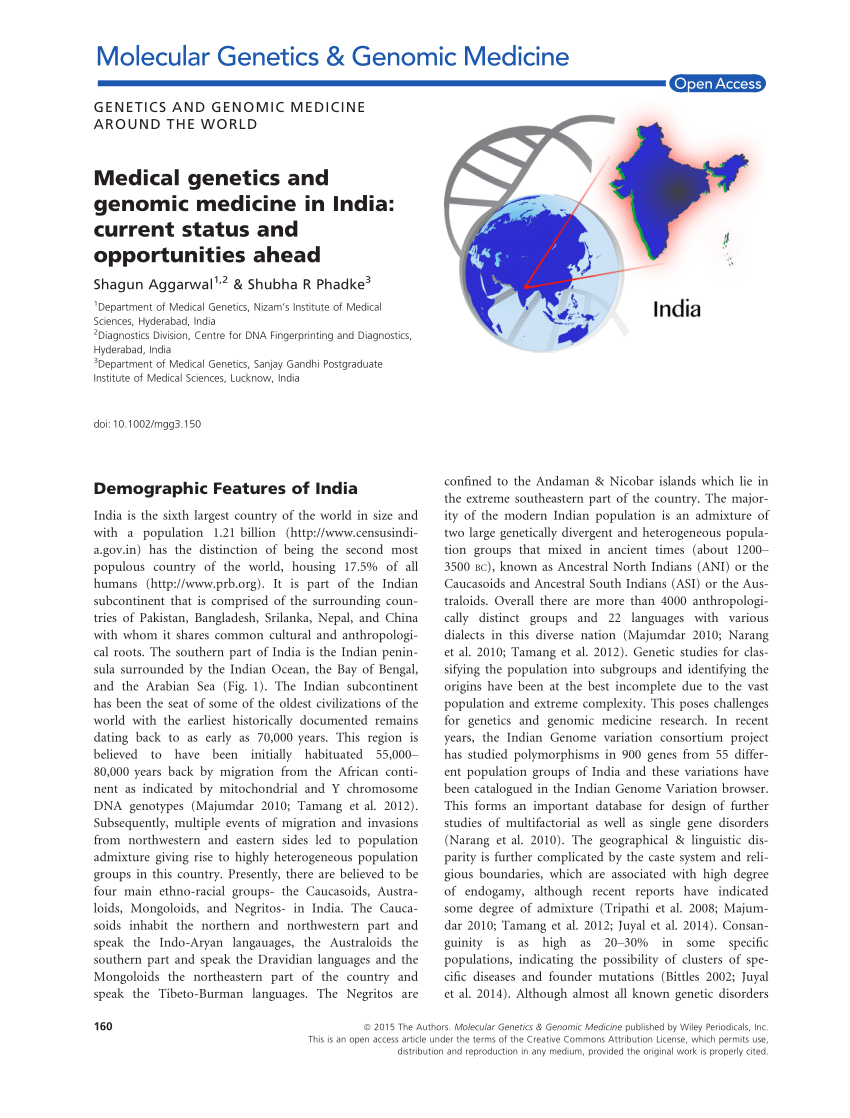 phd in medical genetics in india