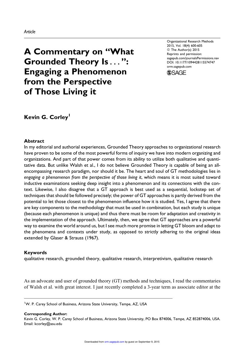 Pdf A Commentary On What Grounded Theory Is
