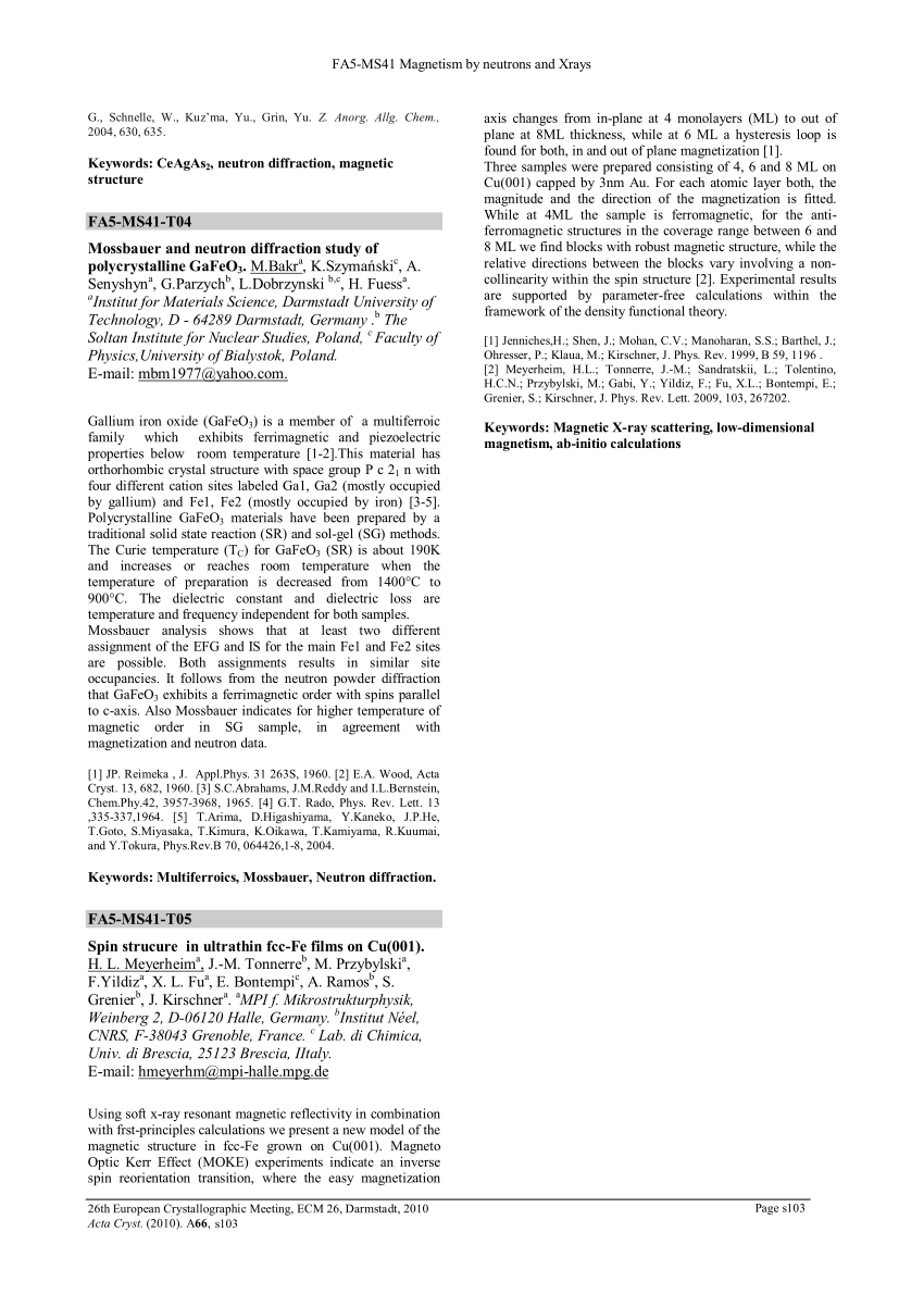 Pdf Spin Structure In Ultrathin Fcc Fe Films On Cu 001