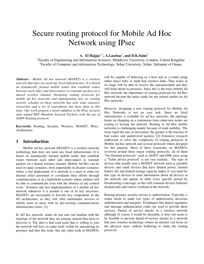 research paper on mobile ad hoc