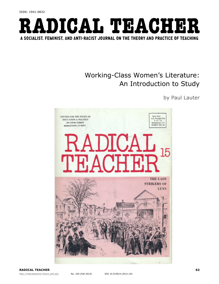 PDF) Working-Class Women's Literature: An Introduction to Study