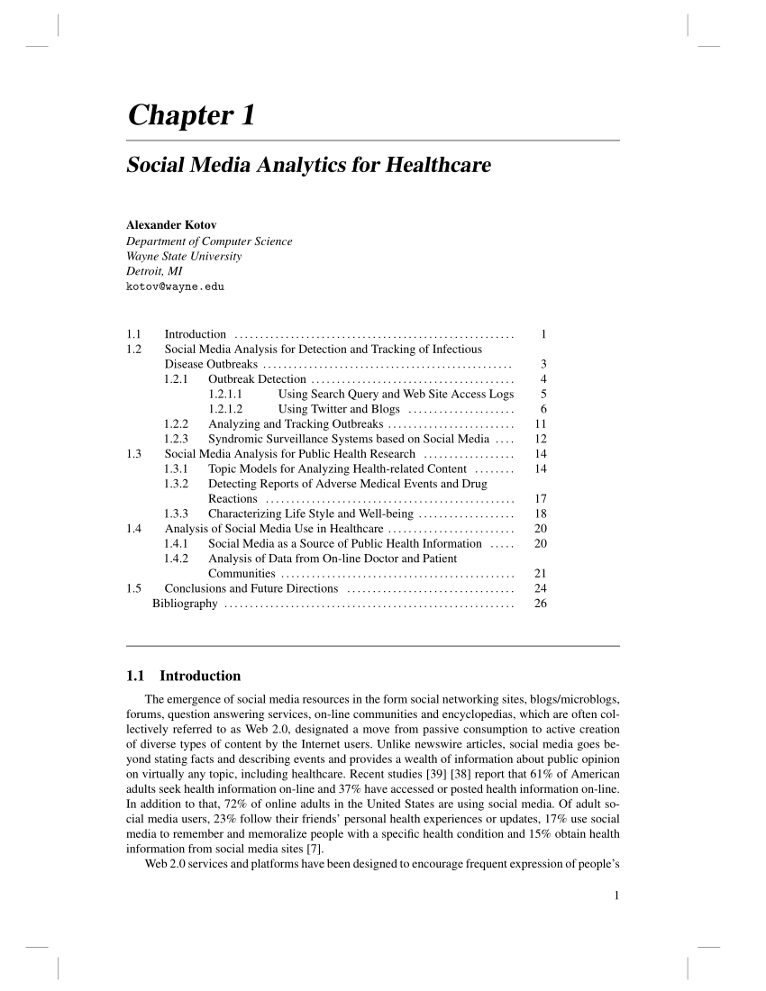 Pdf Social Media Analytics For Healthcare