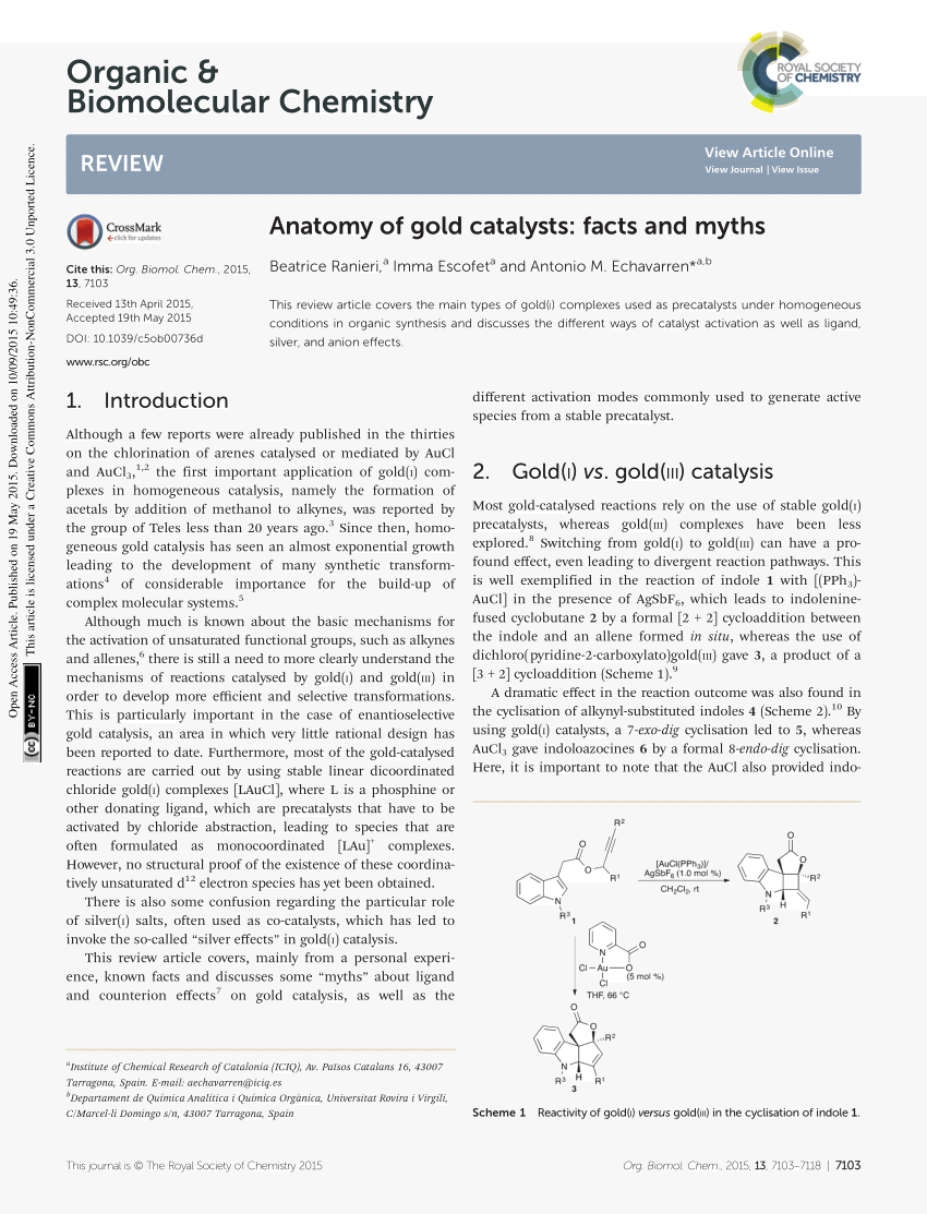 PDF Anatomy of Gold Catalysts Facts and Myths