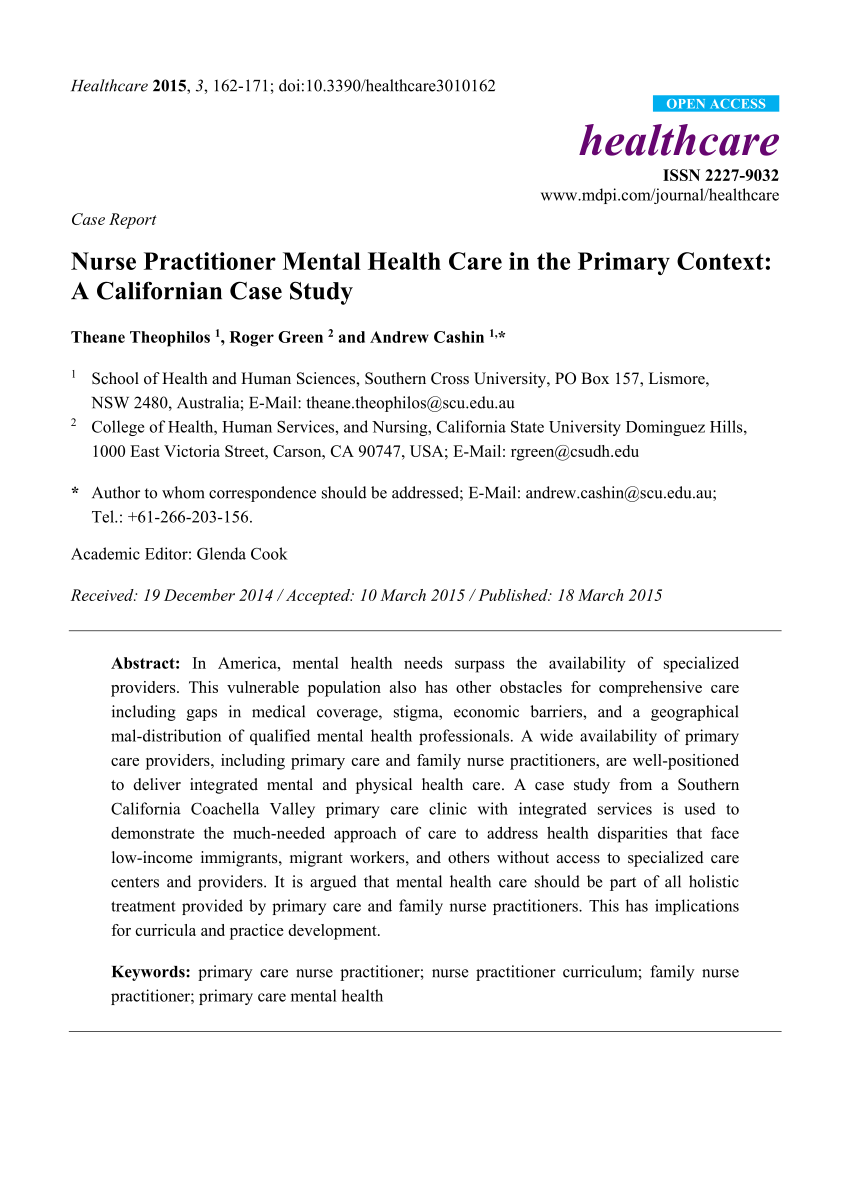 mental health case study examples pdf