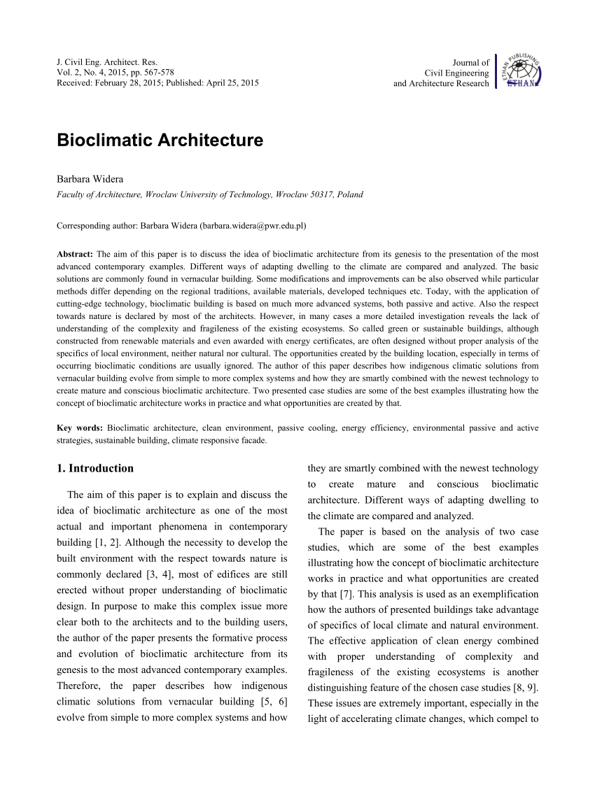 bioclimatic architecture research paper