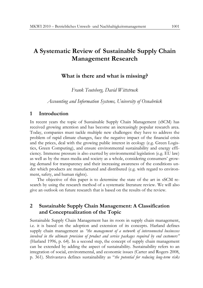 supply chain research paper examples
