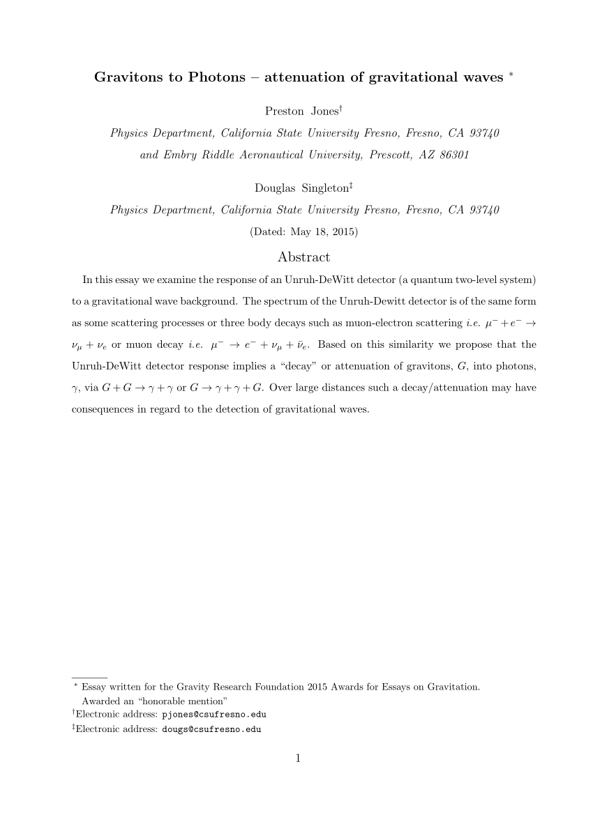 Pdf Gravitons To Photons Attenuation Of Gravitational Waves