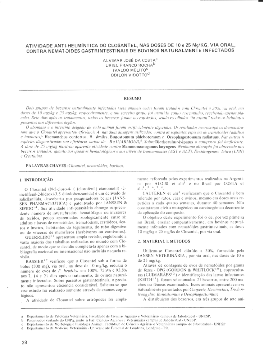 Oxiuros y eosinofilia. Patologia helmintica