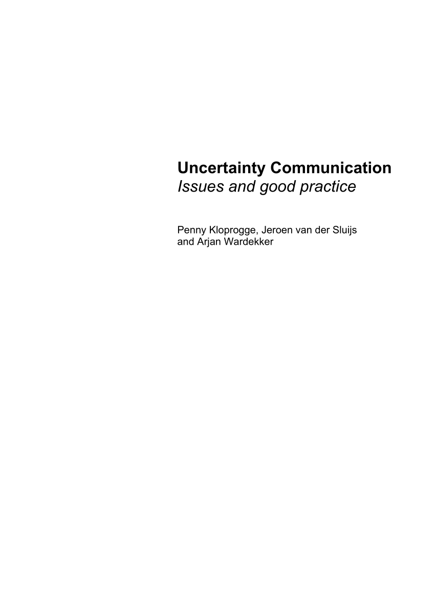 PDF) Uncertainty and Good Practice