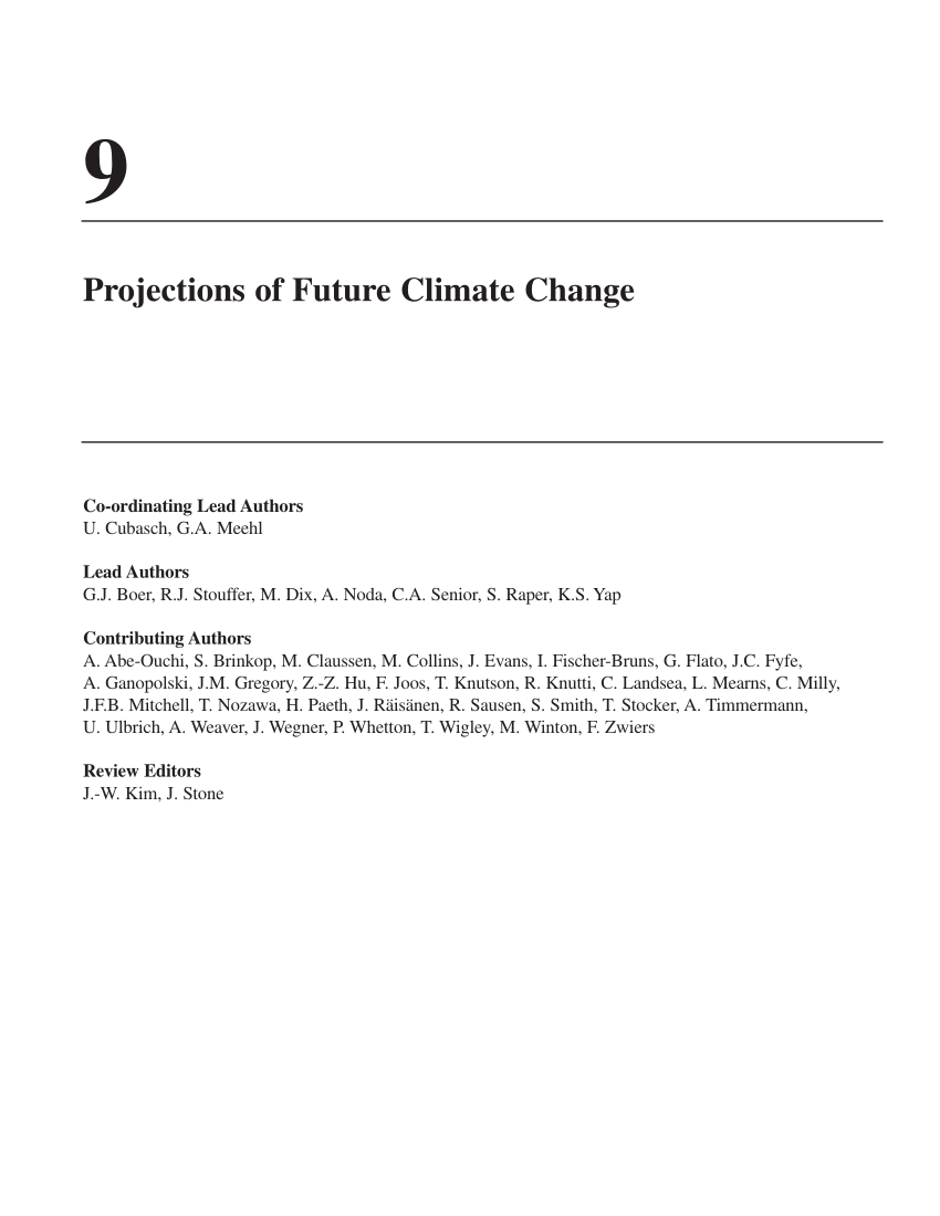 Pdf Projections Of Future Climate Change