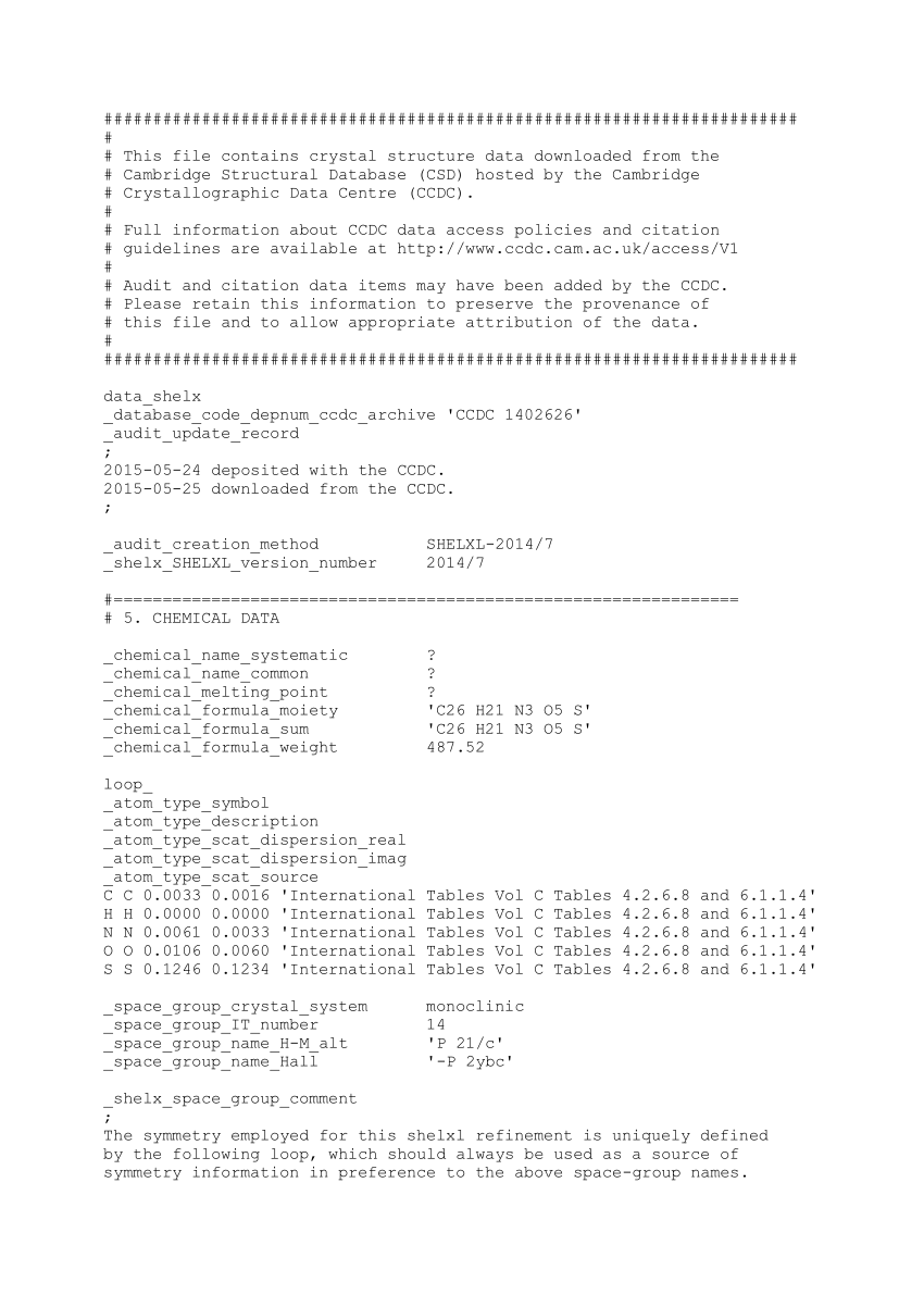 Crystallographic information file чем открыть