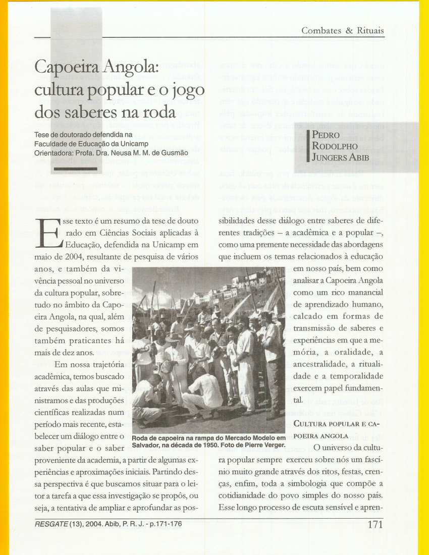 Livro O Jogo De Capoeira Cultura Popular No Brasil