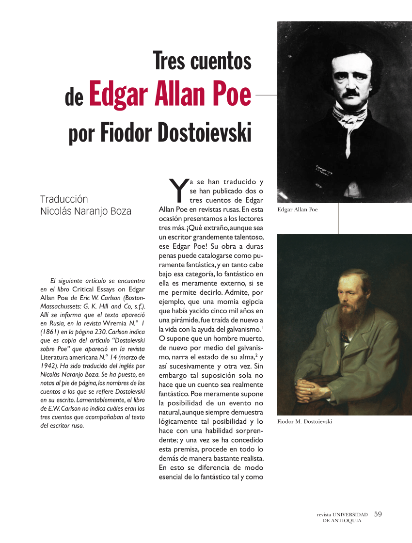 PDF) Tres cuentos de Edgar Allan Poe por Fiodor Dostoievski