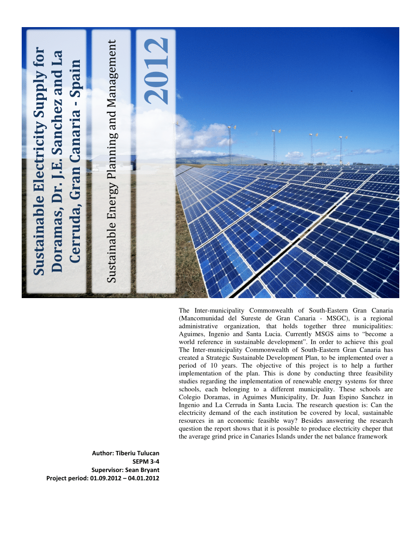 PDF Sustainable Electricity Supply for Doramas, Dr. J.E. Sanchez ...