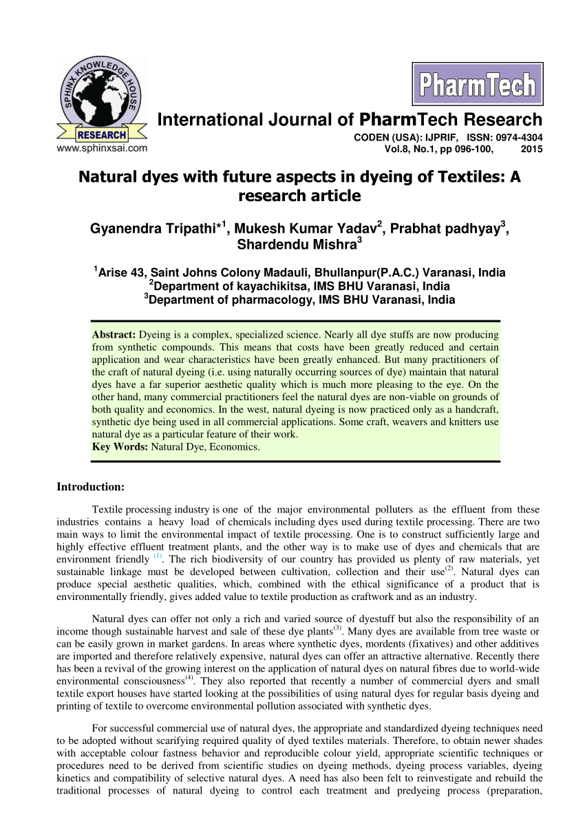 natural dye research paper