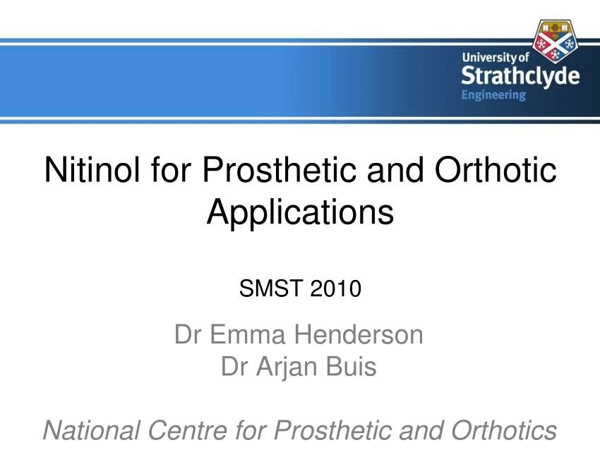 (PDF) Nitinol for prosthetic applications