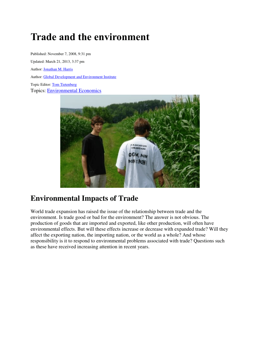 trade and environment research paper