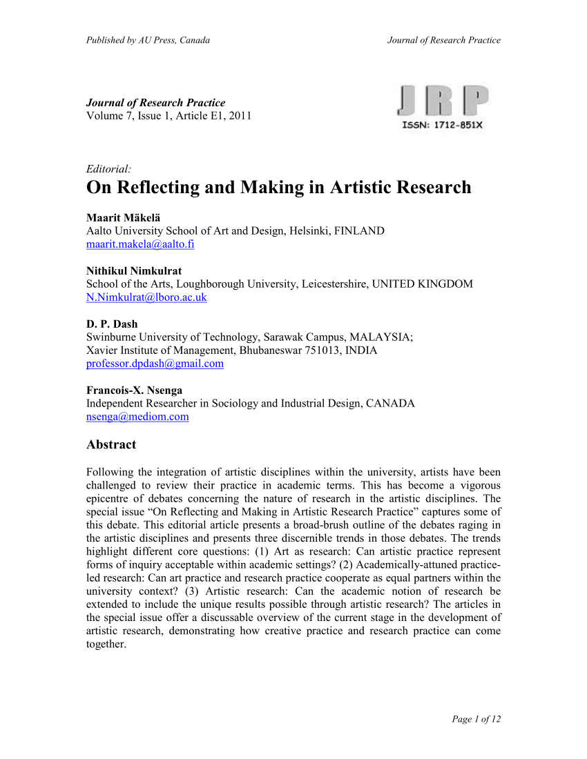 artist research paper example
