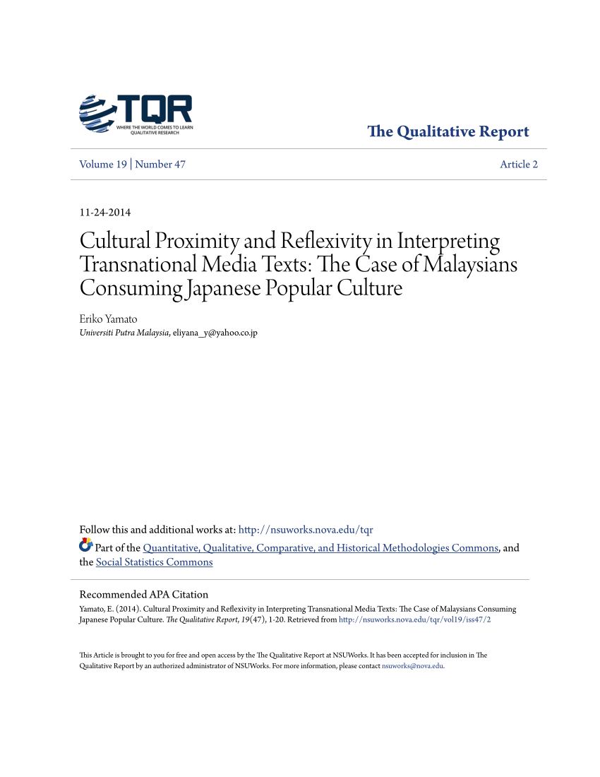 PDF) Cultural Proximity and Reflexivity in Interpreting Transnational Media Texts The Case of Malaysians Consuming Japanese Popular Culture picture image