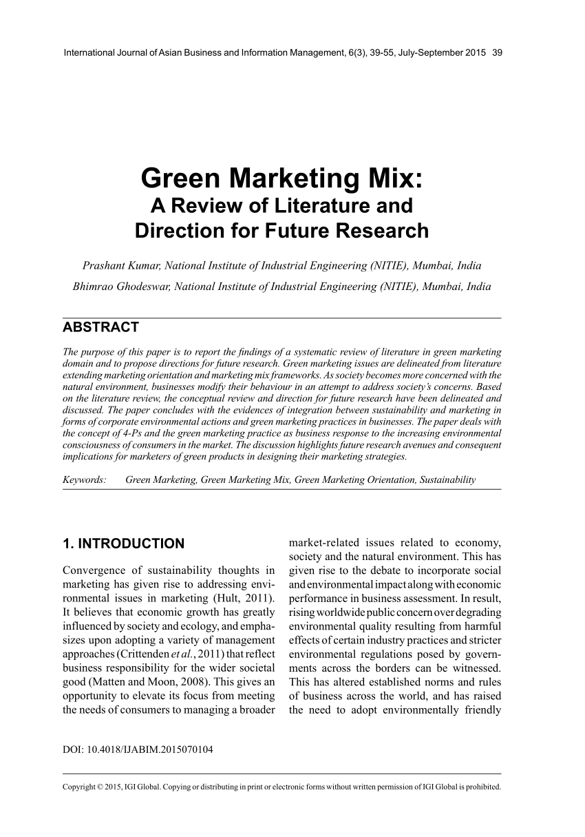 green marketing research papers