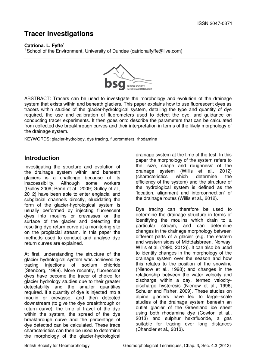 (PDF) Tracer Investigations