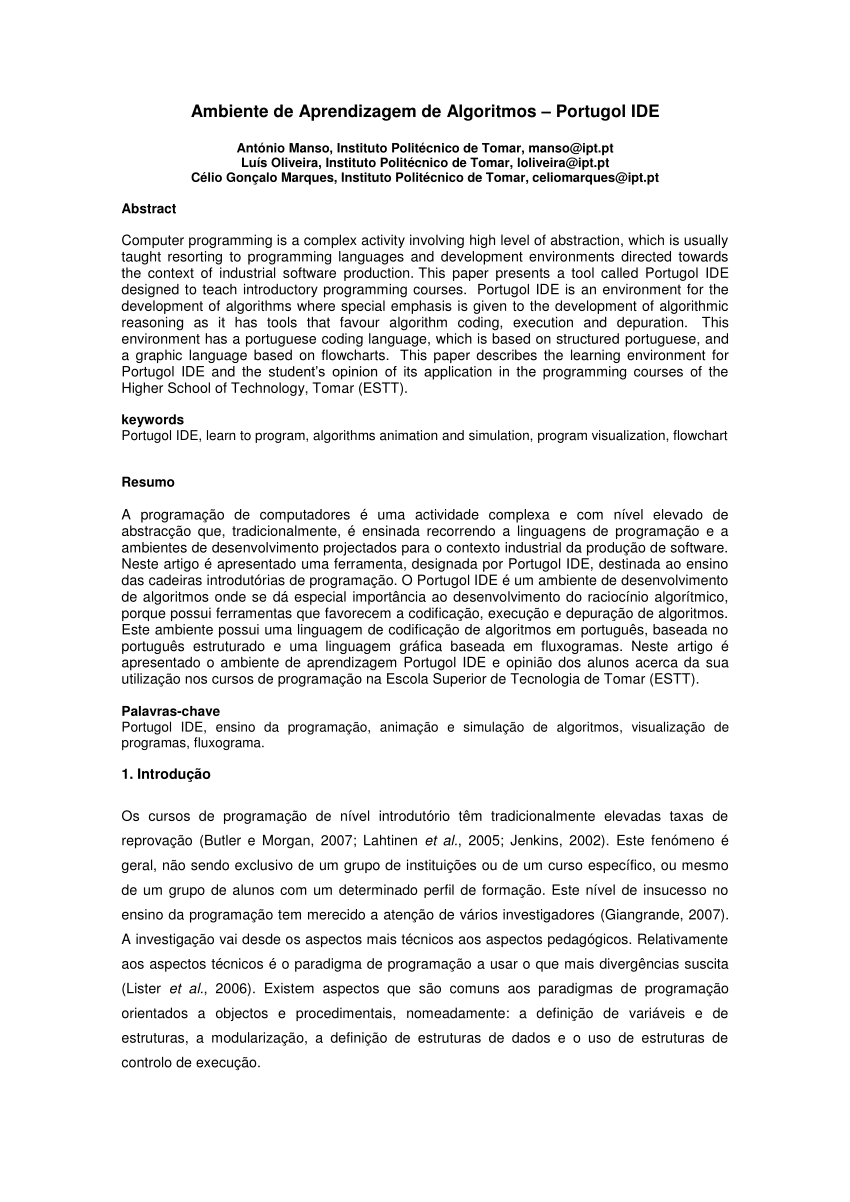 Portugol, PDF, Tipo de dados