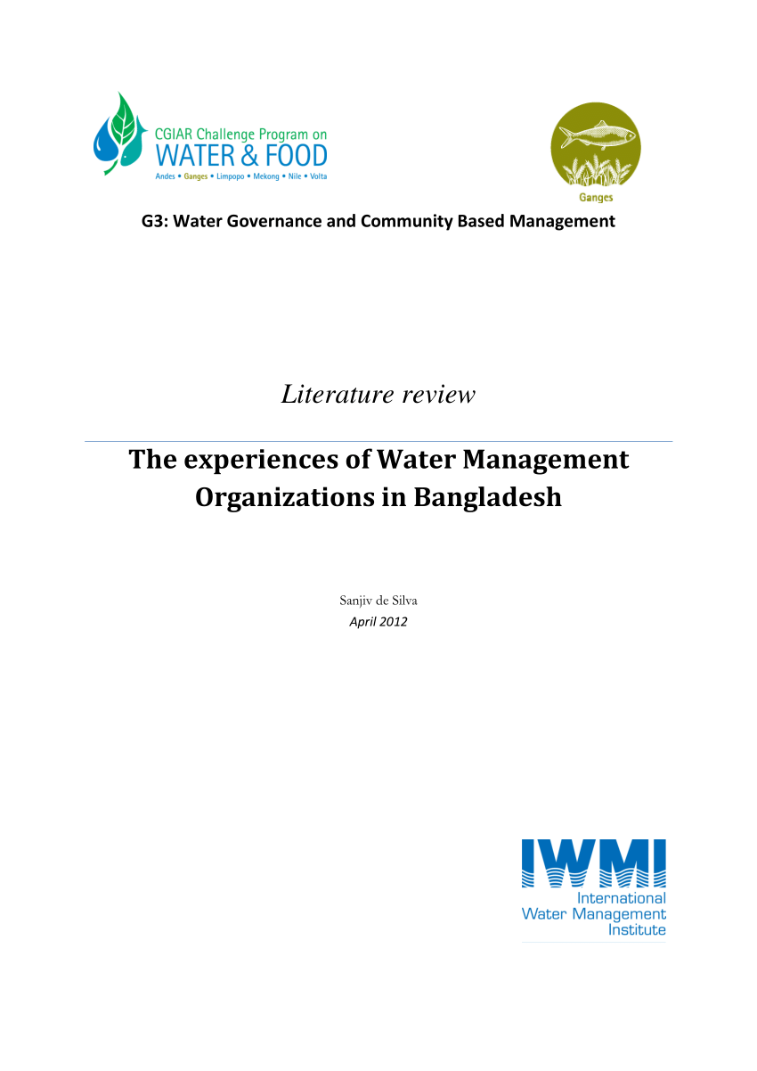 literature review on water management
