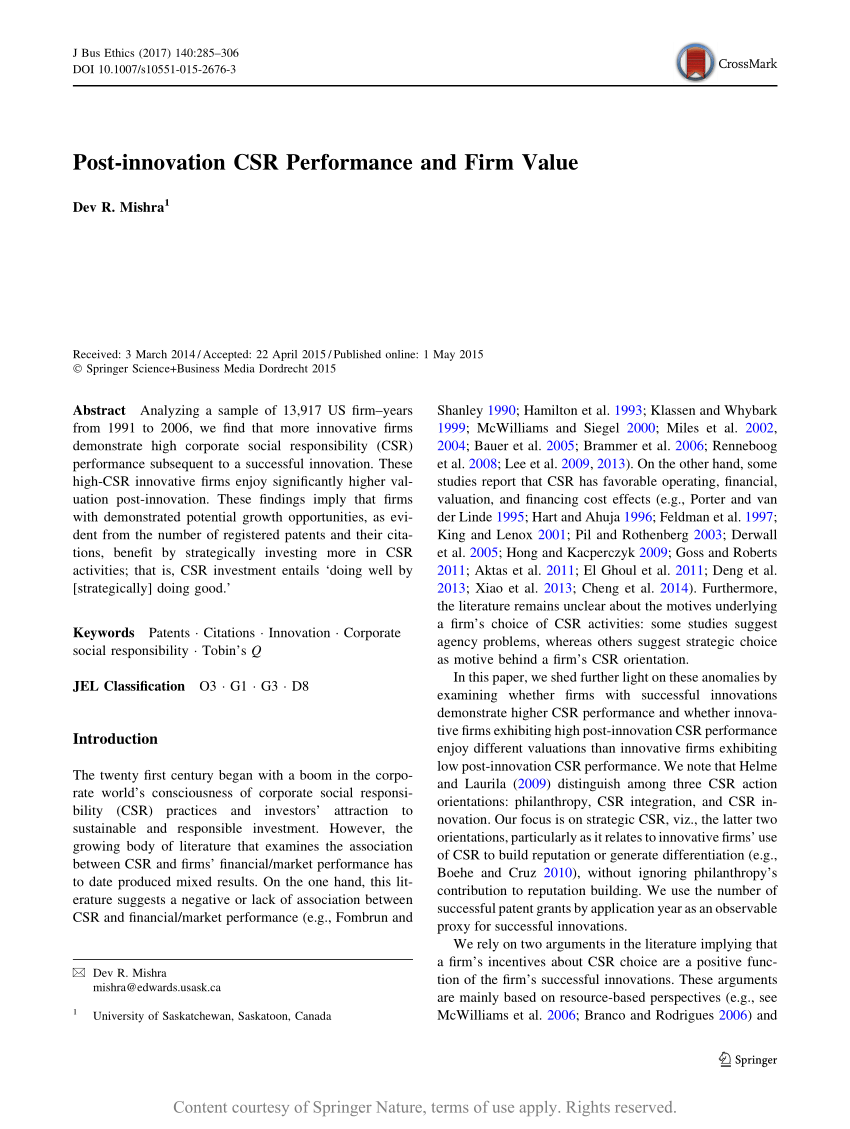 csr and firm performance thesis