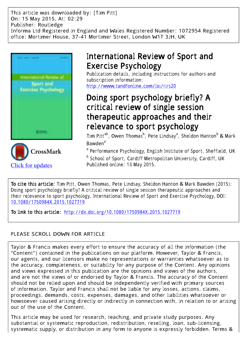 research topics related to sports psychology