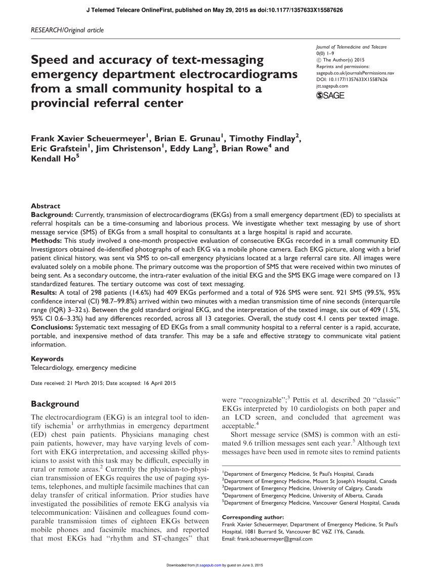 Pdf Speed And Accuracy Of Text Messaging Emergency