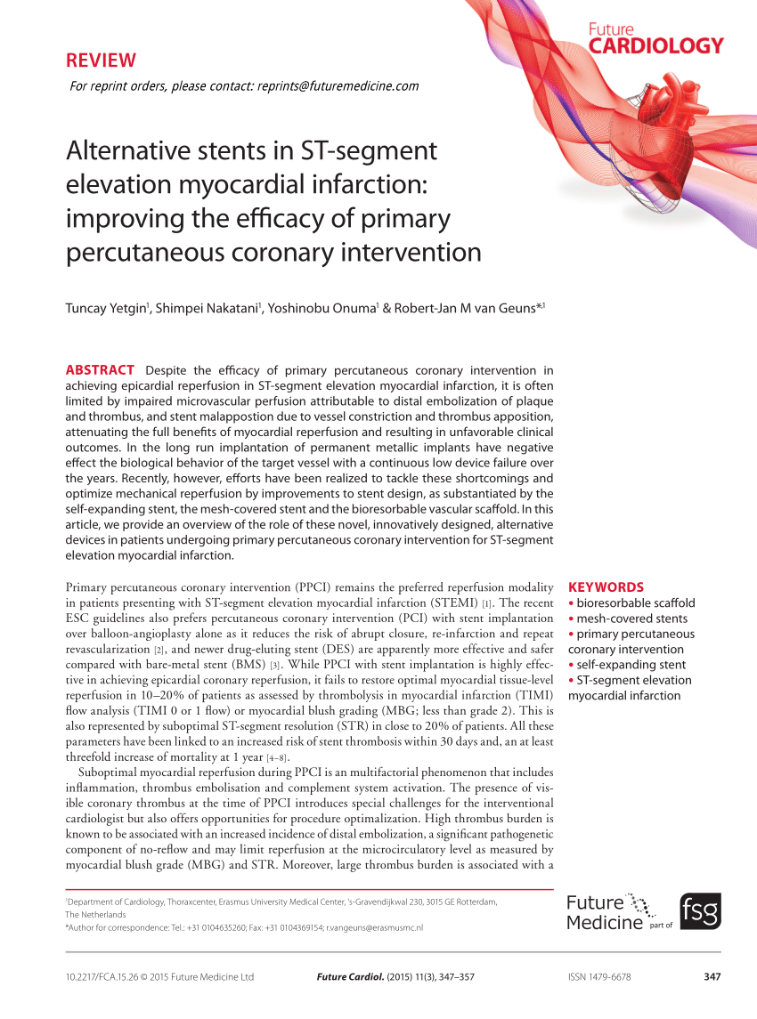 PDF) Alternative stents in ST-segment elevation myocardial 