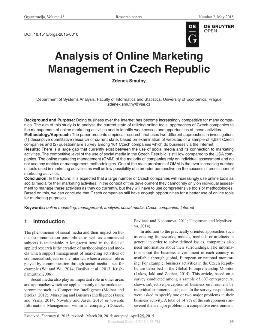 Research papers related to online marketing