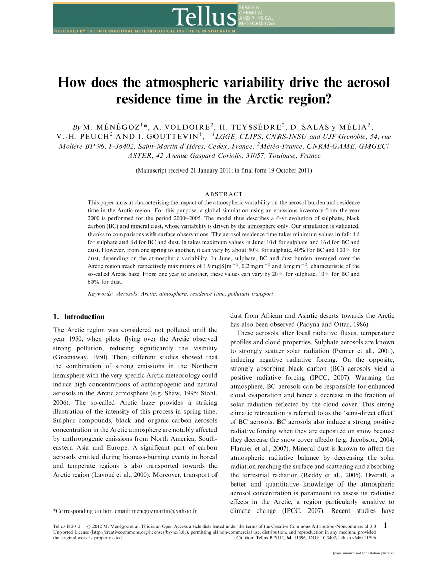 Pdf How Does The Atmospheric Variability Drive The Aerosol Residence Time In The Arctic Region