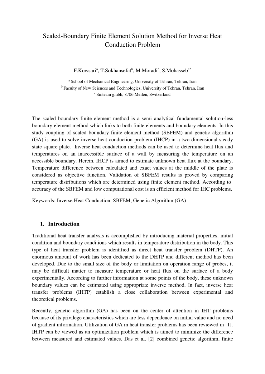 Pdf Scaled Boundary Finite Element Solution Method For - 