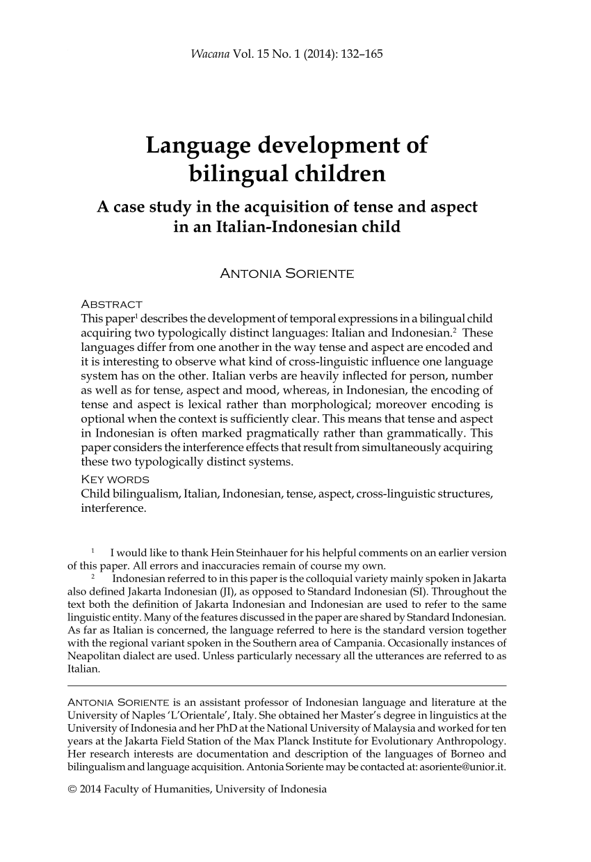 PDF) Language development of bilingual children The acquisition of