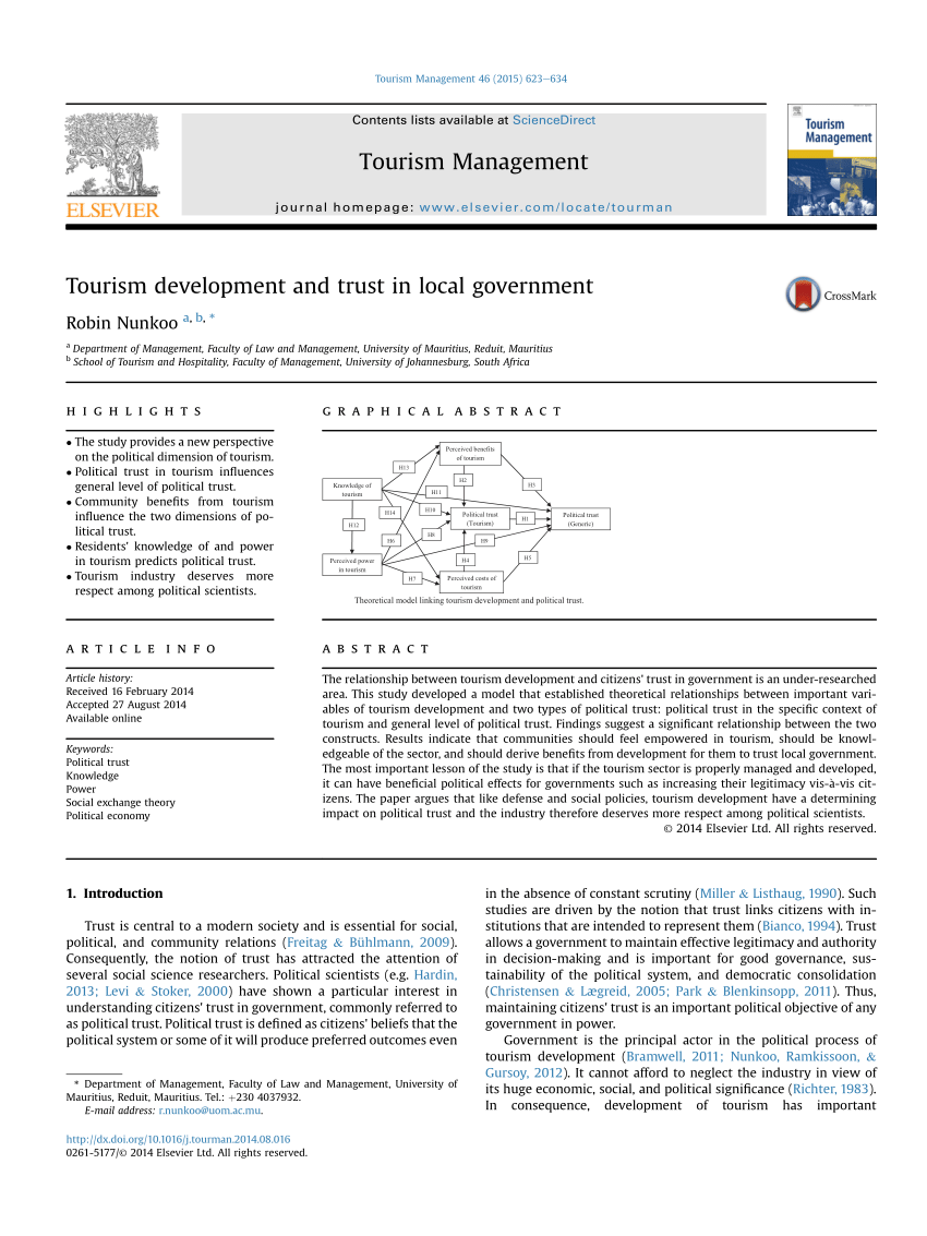 tourism development and trust in local government