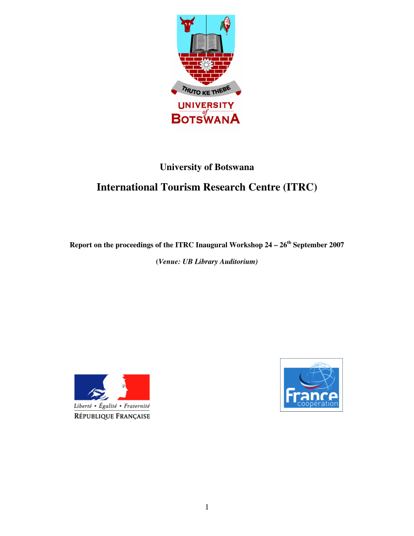 (PDF) University of Botswana International Tourism Research Centre (ITRC)