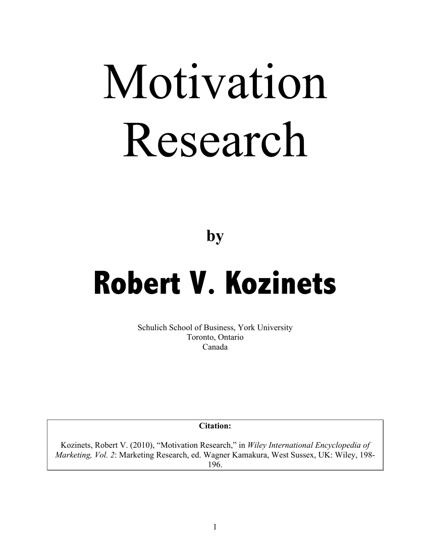 research projects on motivation