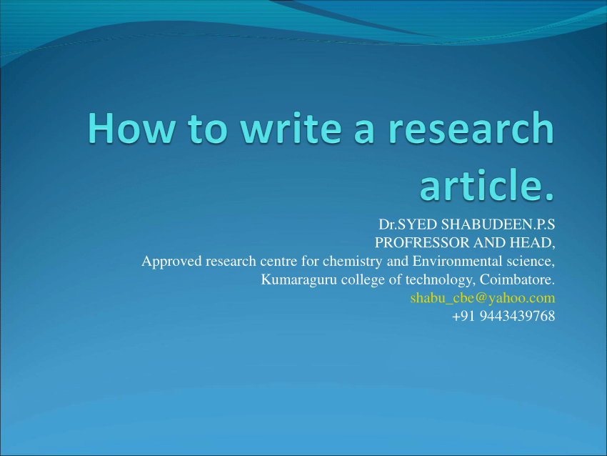 what makes a research article good